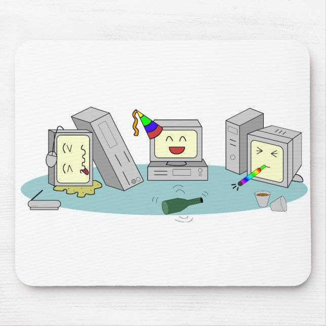 Lan Party Computer Gaming Geeky Mouse Mat (Front)