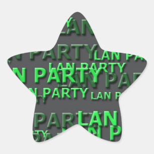 Lan Party Logo Star Sticker