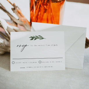 LANA Modern Bohemian Watercolor Greenery RSVP Invitation