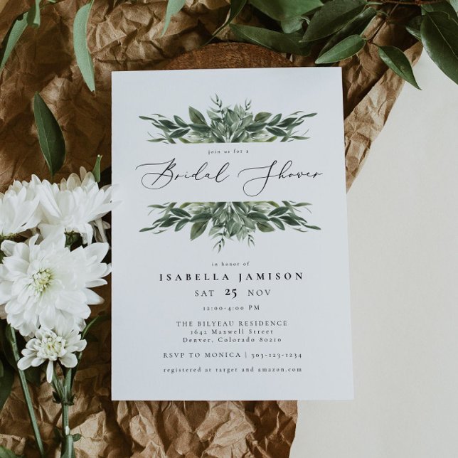 LANA Modern Boho Greenery Bridal Shower Invitation (Creator Uploaded)
