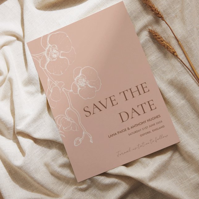 LANA Modern Latté Orchid Save the Date Card (Creator Uploaded)