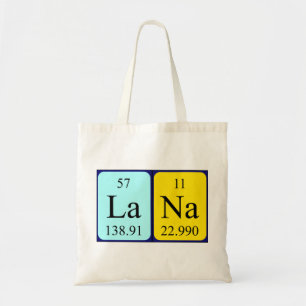 Lana periodic table name tote bag