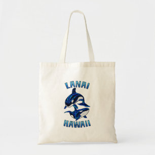 Lanai Hawaii Vacation Tribal Whale Orcas Tote Bag