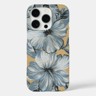 Lanai Hawaiian Hibiscus Faux Wood Blue iPhone 16 Pro Case