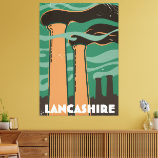 Lancashire Chimney vintage travel. Canvas Print