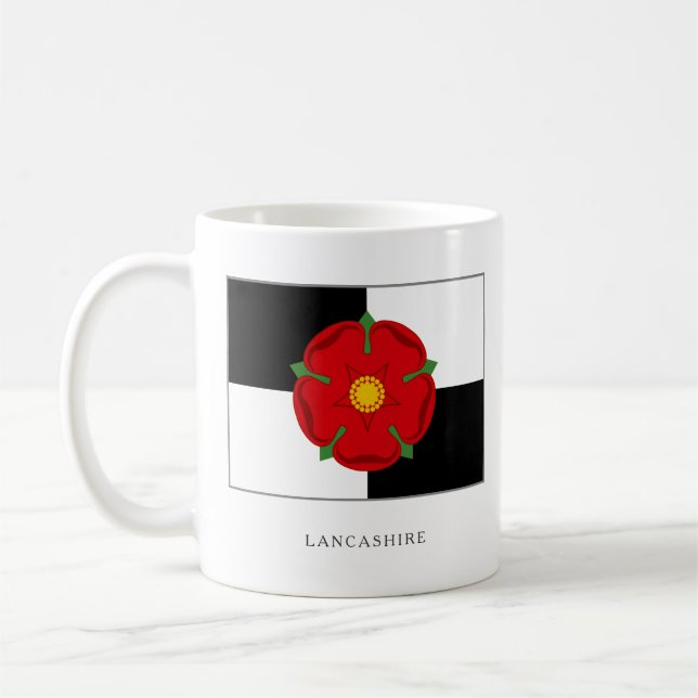 Lancashire Flag Mug - Rose on Quarters (Left)