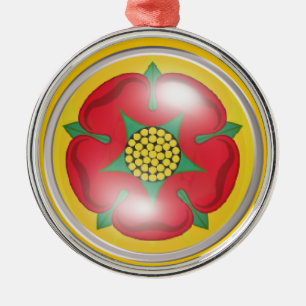 Lancashire Flag (Rose) Metal Tree Decoration