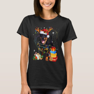 Lancashire Heeler Reindeer Santa Christmas Dog Paj T-Shirt