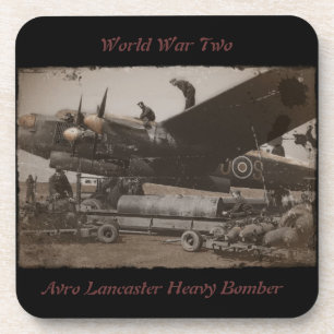 Lancaster Being Loaded with Bombs Coaster