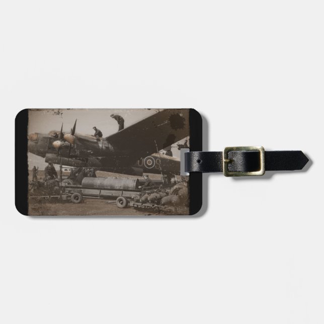Lancaster Being Loaded with Bombs Luggage Tag (Front Horizontal)