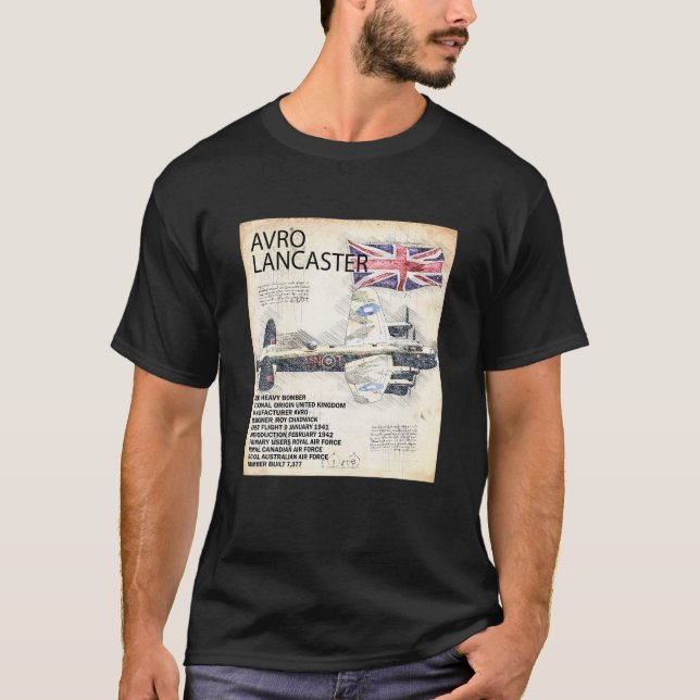 Lancaster Bomber Aeroplane RAF Aircraft WW2 Plane  T-Shirt (Front)