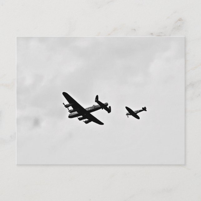 Lancaster Bomber And Spitfire Postcards (Front)