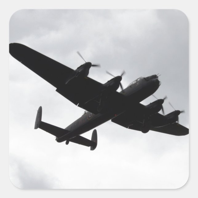Lancaster Bomber Landing Square Sticker (Front)