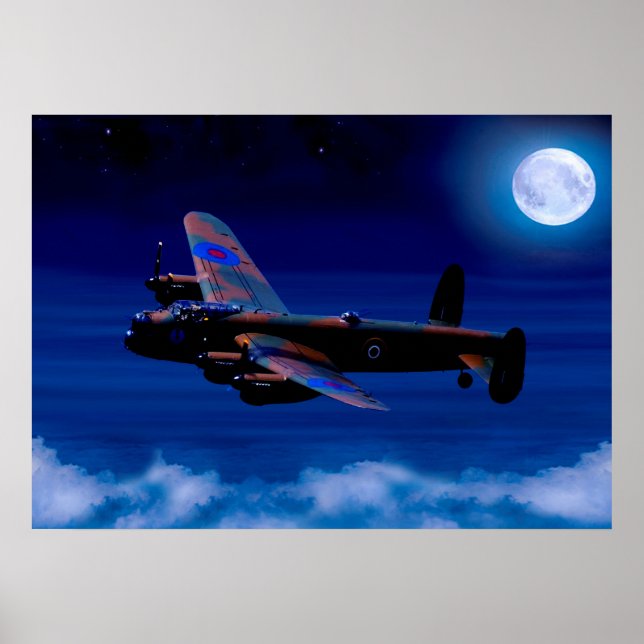 Lancaster Bomber Night Flight Poster (Front)