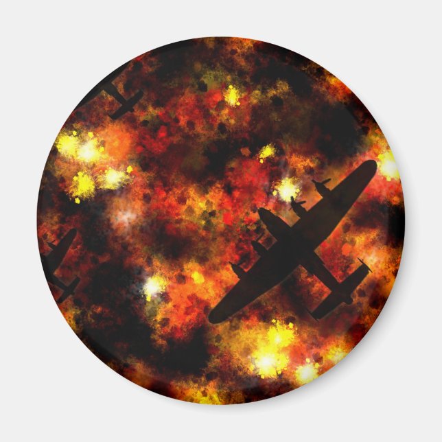Lancaster Bomber Night Raid Magnet (Front)