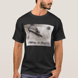 Lancaster bomber on fire crashing T-Shirt