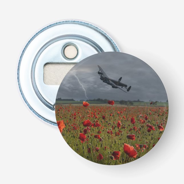 Lancaster Bomber Over A Poppy Bottle Opener (Front)