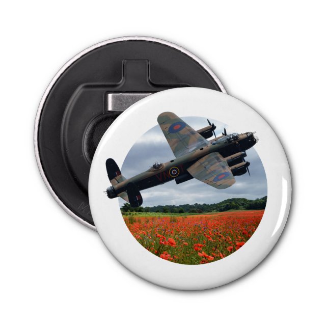 Lancaster Bomber Over A Poppy Field Bottle Opener (Front)