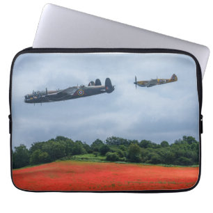 Lancaster Bomber Over A Poppy Field Laptop Sleeve