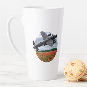 Lancaster Bomber Over A Poppy Field Latte Mug