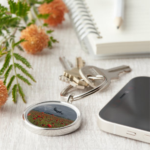 Lancaster Bomber Over A Poppy Key Ring