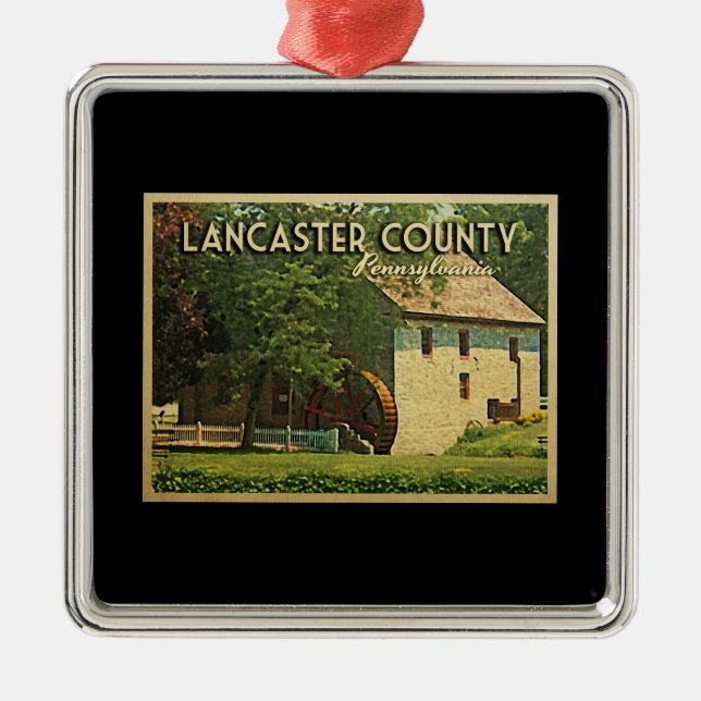 Lancaster County Pennsylvania Metal Tree Decoration (Front)