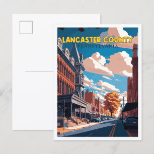 Lancaster County Pennsylvania USA vintage travel  Postcard