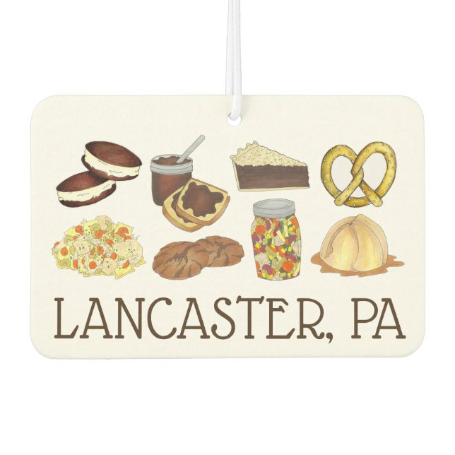 Lancaster, PA Pennsylvania Dutch Amish Foods Car Air Freshener (Front)