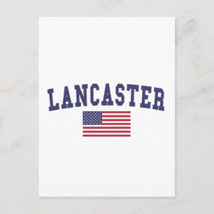 Lancaster PA US Flag Postcard