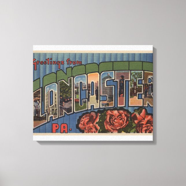 Lancaster, Pennsylvania - Large Letter Scenes Canvas Print (Front)