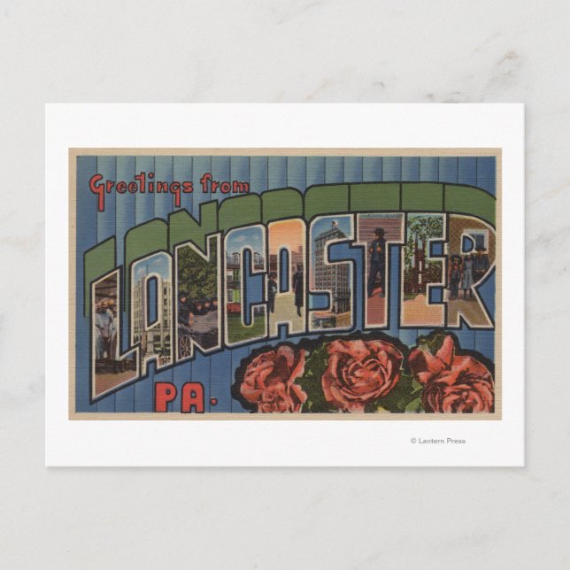 Lancaster, Pennsylvania - Large Letter Scenes Postcard (Front)