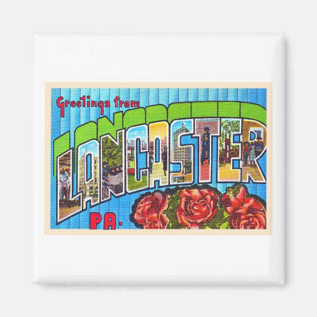 Lancaster Pennsylvania PA Large Letter Postcard Magnet (Front)