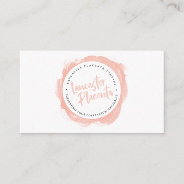 Lancaster Placenta Thank You Business Card (Front)