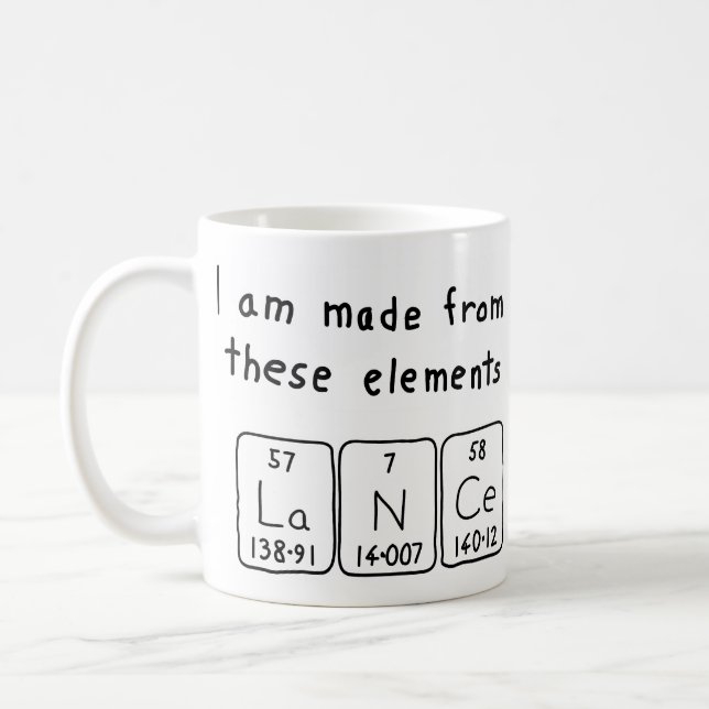 Lance periodic table name mug (Left)