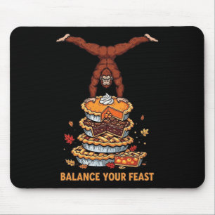 Lance Your Feast Funny Thanksgiving Bigfoot Yoga Mouse Mat