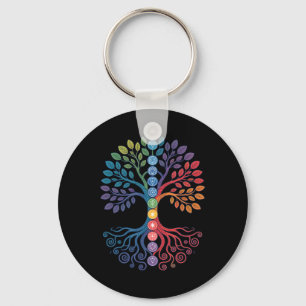 Lanced Realms Sacred Geometry Tree Mandala Chakra Key Ring