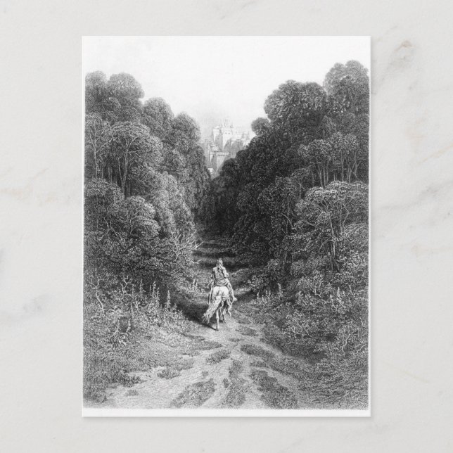 Lancelot approaches the Castle at Astolat Postcard (Front)