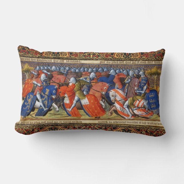 Lancelot of the Lake in the Tournament of Camelot  Lumbar Cushion (Front)