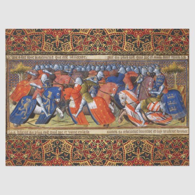 Lancelot of the Lake in the Tournament of Camelot  Tissue Paper (Front)