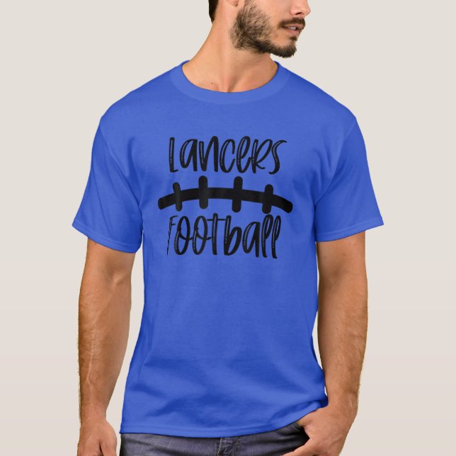 Lancers Football School Spirit Team Mascot Game Ni T-Shirt (Front)