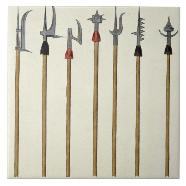 Lances, spears, halberds and partisanes, plate fro tile (Front)