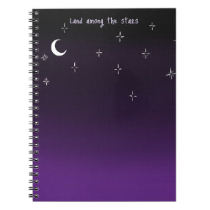 ‘Land among the stars’ Purple Night Sky Notebook