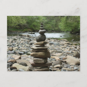 Land Art Sculpture - Cairn - Fine Art Photography Postcard