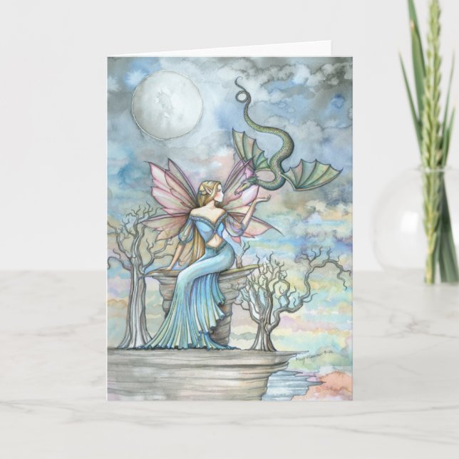 Land Beyond Fairy Dragon Greeting Card (Front)