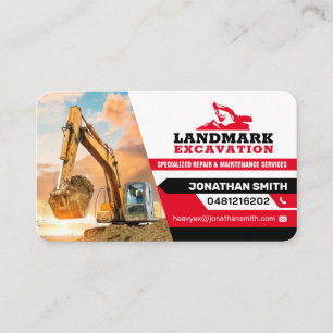 Land clearing, Excavation,Landscaping,Construction Business Card