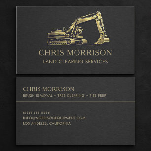 Land Clearing Services Excavator Professional Business Card
