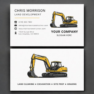 Land Development Excavation Excavator Business Card
