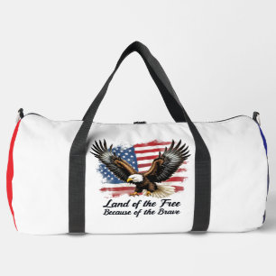 Land Free Because Brave Eagle Duffle Bag
