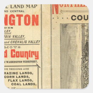 Land grant Washington and Oregon Square Sticker