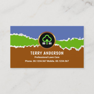 Land Grass Sky Landscape Layers Lawn Care Gardener Business Card